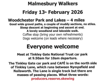 Malmesbury Walkers - Woodchester Park & Lakes - 4 Miles